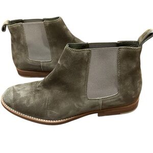 Jenni Kayne suede Chelsea ankle boot size 37 US 7 slip on olive green